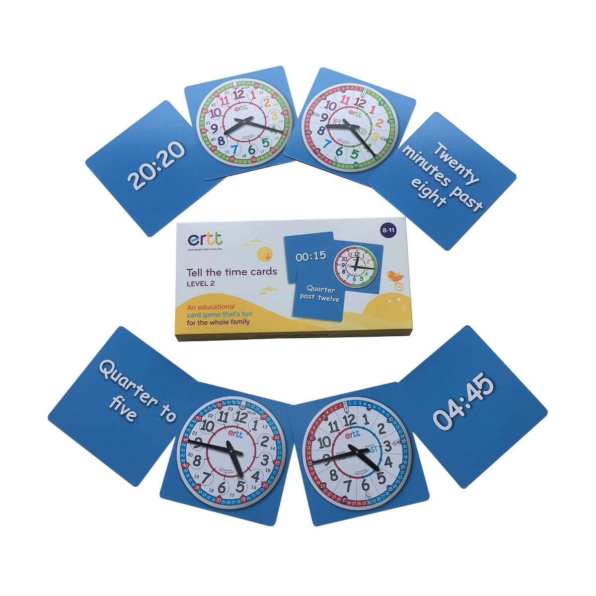Levels 1 & 2 EasyRead Time Teacher Learn To Tell The Time Playing Cards